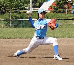 北のジャイロボーラー・坂原選手（写真提供／北海道女子軟式野球連盟）
