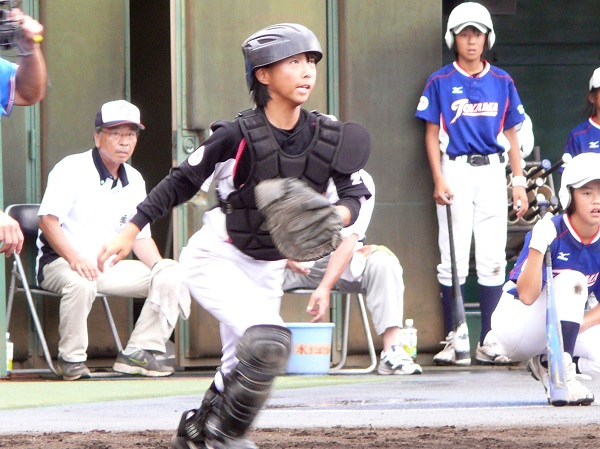 全日本学童では投手で登録していた四元選手は、今大会では主に捕手を務めた